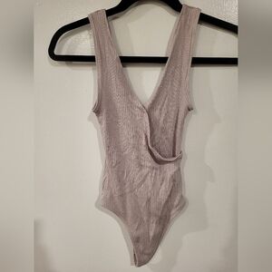 Babaton Ribbed Lavender Bodysuit